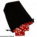 Domino Double Six 6 Red Tiles Jumbo Tournament Professional Size with Spinners in Black Elegant Velvet Bag  B074VGV6TH